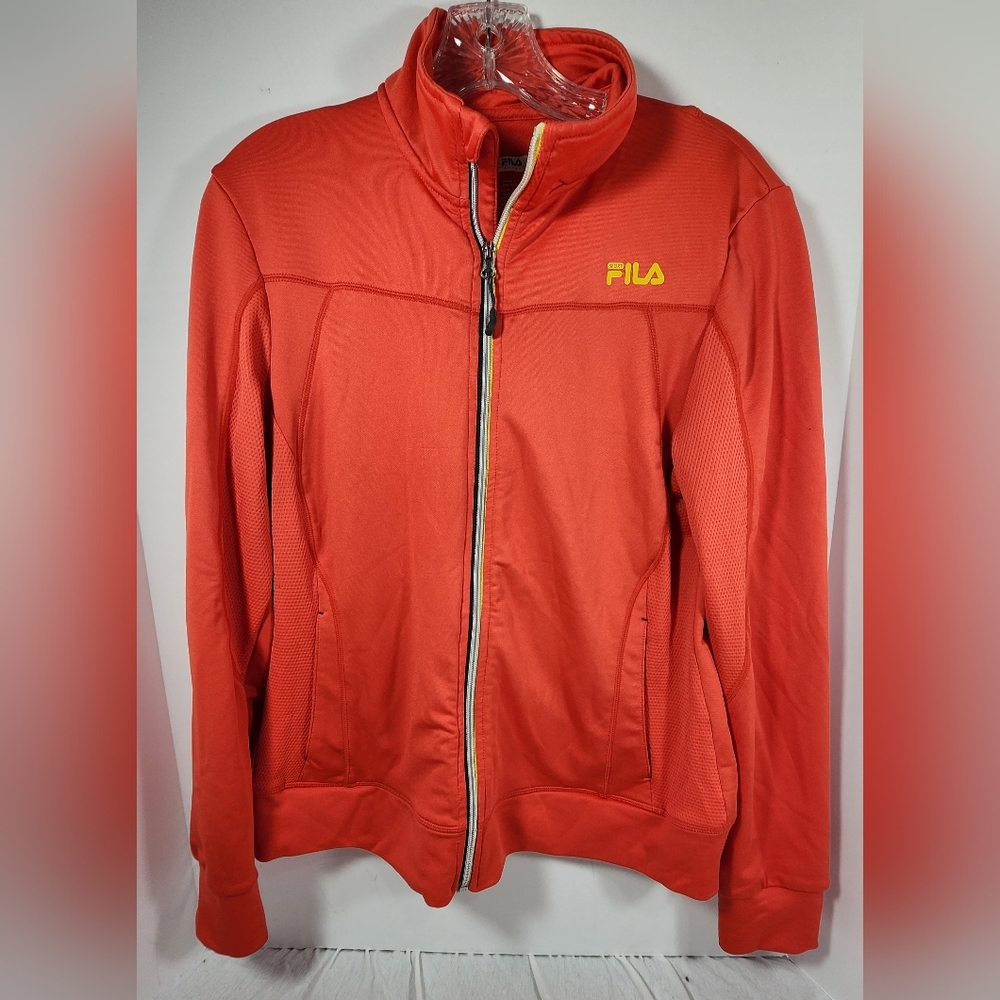 FILA WOMEN'S FULL ZIP TRACK RUNNING JACKET SIZE LARGE BURNT ORANGE